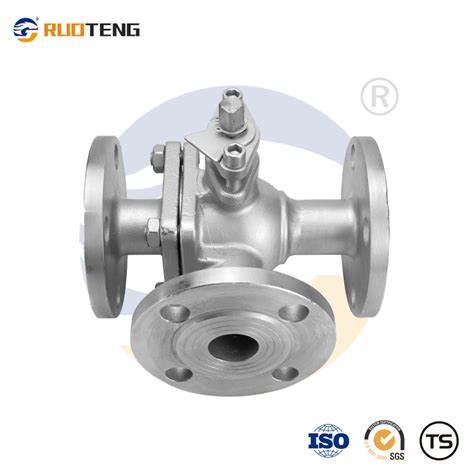 Ruoteng High Quality API ANSI 150 Pn16 3 Way Flange Ball Valve