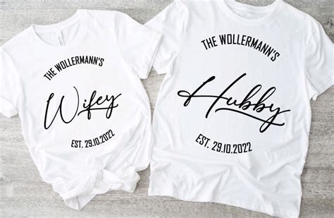 Hubby Wifey T Shirts Matching Wedding T Shirts Anniversary T Shirts