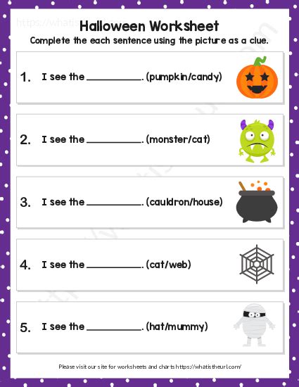 Halloween Fill In The Blanks Worksheet 3 Of 5 Your Home Teacher