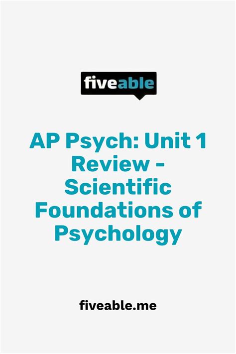 Ap Psych Unit Review Scientific Foundations Of Psychology Ap