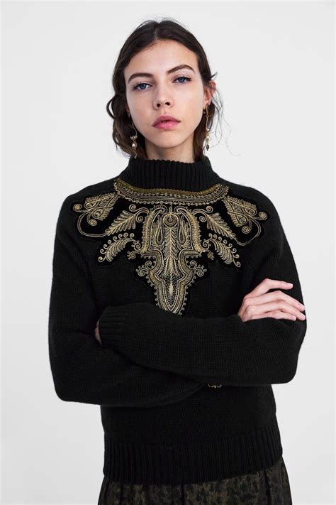 Beaded Knit Sweater From Zara Sweaters Velvet Sweater Clothes For Women