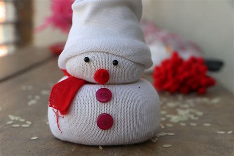 No Sew Sock Snowman With Rice In Minutes