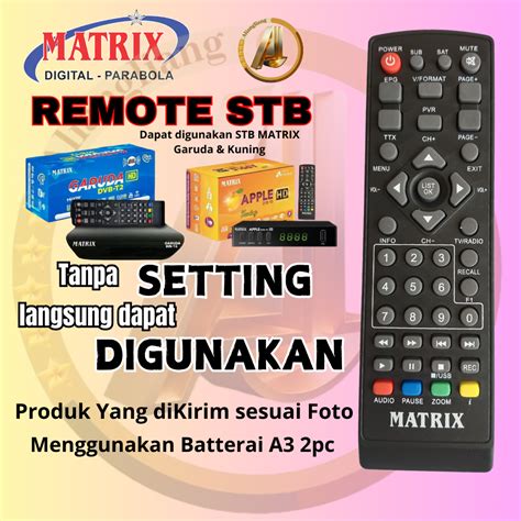 Jual Remote Remot Set Top Box Matrix Apple Kuning Matrix Garuda Dvb