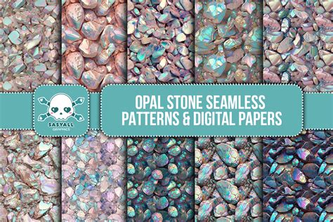 Opal Stone Seamless Patterns Graphic By Sasyall Graphics Creative Fabrica