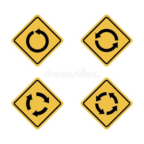 Set Road Sign Circulation Symbol Vector Concept With Flat Graphic