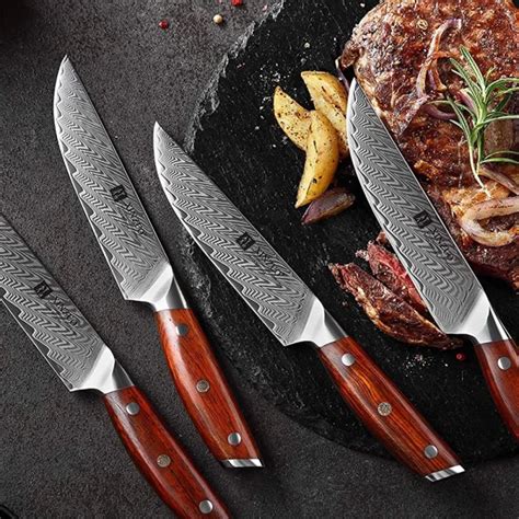 Xinzuo Damascus Steel Pcs Steak Knife Set