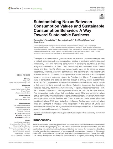 Pdf Substantiating Nexus Between Consumption Values And Sustainable Consumption Behavior A