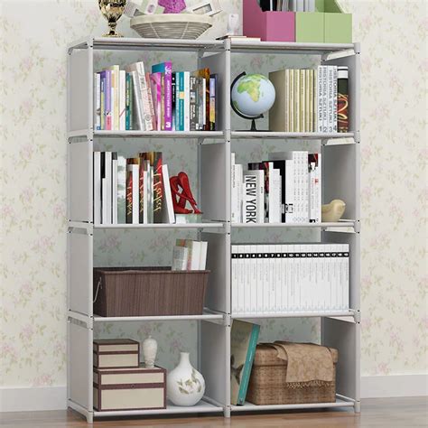 Double Rows Multi Purpose Book Shelf Student Simple Bookcase Diy