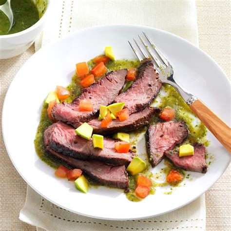 Flank Steak With Cilantro Salsa Verde Recipe Taste Of Home