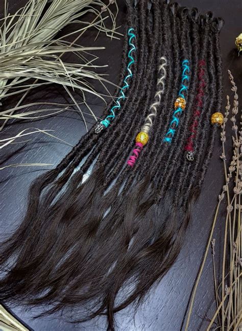 SE Dark Coal Black Natural Human Dreads Extensions Jet Black - Etsy