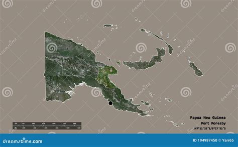 Location Of Morobe Province Of Papua New Guinea Satellite Stock