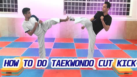 How To Do Taekwondo Cut Kick Side Kick For Sparring Taekwondo Cut