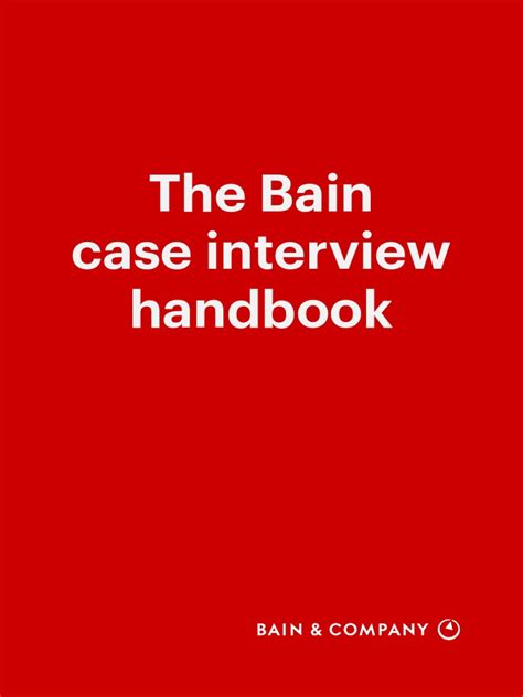 The Bain Case Interview Handbook Pdf Marketing Interview