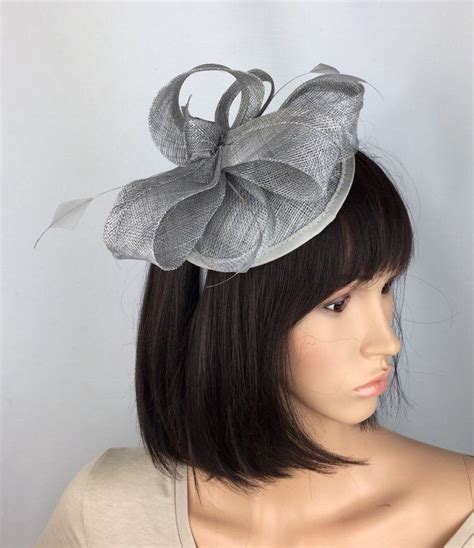 Silver Fascinator Grey Fascinator Silver Wedding Hatinator Etsy