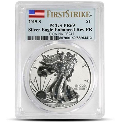 2019 S Silver Eagle Enhanced Reverse Proof PCGS PR69 VL Silver