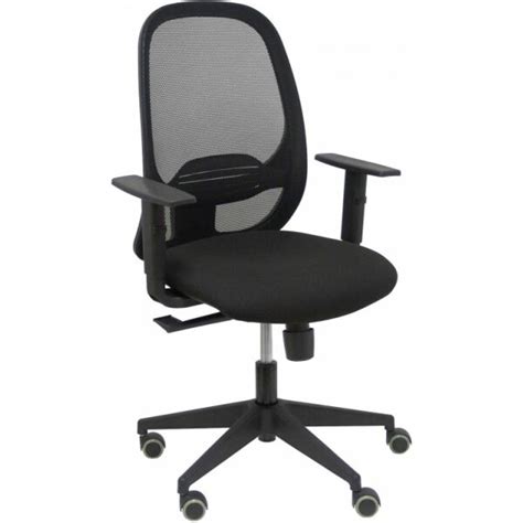 Silla Cilanco Negra Malla Negra Asiento Bali Gris Brazo Regulable