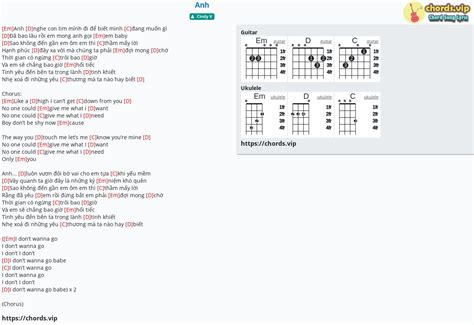 Chord Anh Cindy V Tab Song Lyric Sheet Guitar Ukulele Chords Vip