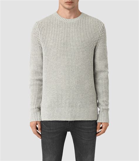 Allsaints Us Mens Tornn Crew Sweater Grey Marl