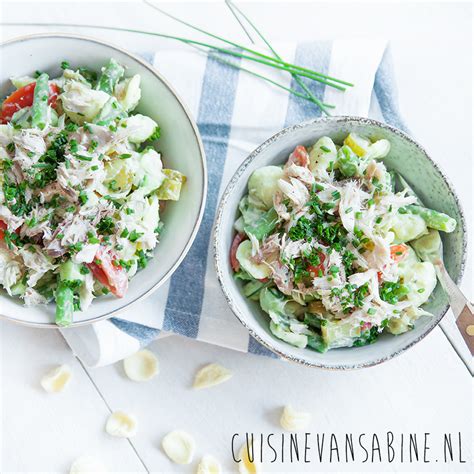 Pastasalade Met Gerookte Makreel And Boontjes Cuisinevansabinenl