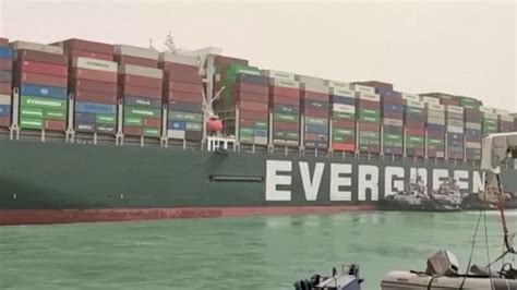 Large Container Ship Blocks Egypts Suez Canal Video Abc News