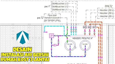 Desain Instalasi Pipa Air Bersih Rumah Kos 3 Lantai Instalasi Pipa