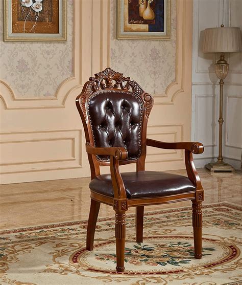 Buy Handicrafts Wooden Hand Carved Royal Look Chair With Armrest Online