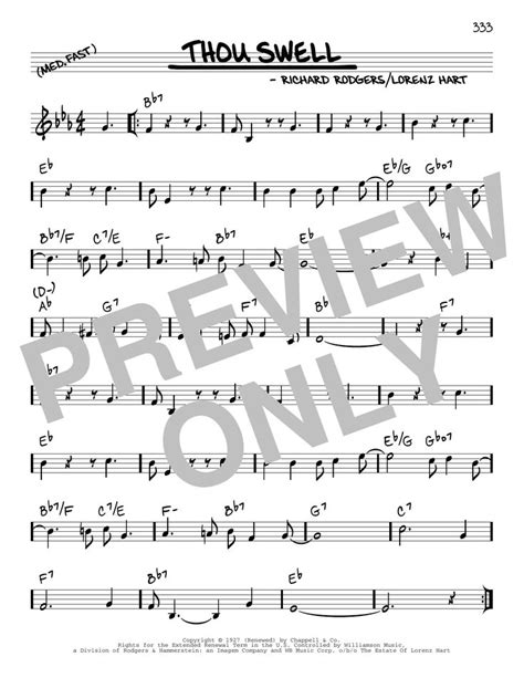 Rodgers Hart Thou Swell Arr Robert Rawlins Sheet Music Notes