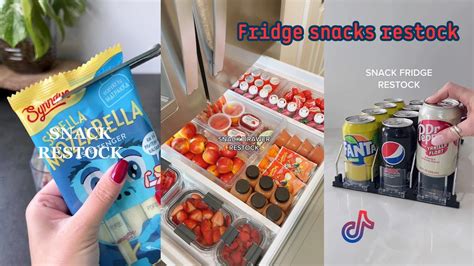 Fridge Snacks Restock Organizing And Restocking Asmr Tiktok