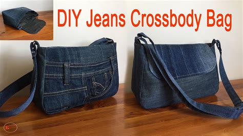 Jeans Crossbody Bag Recycle Jeans Into Bags Jeans Bag From Old Jeansdiy Bag Sewingjeans Bag