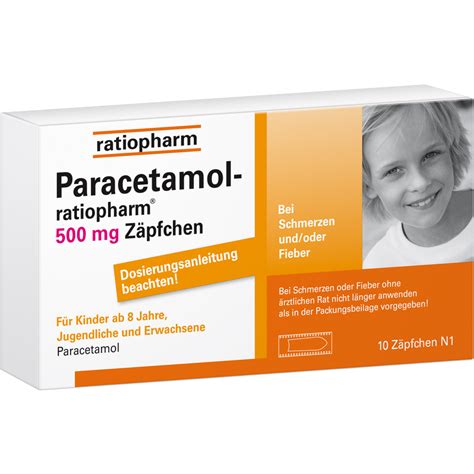 Paracetamol Ratiopharm Mg Z Pfchen Ratiopharm Gmbh