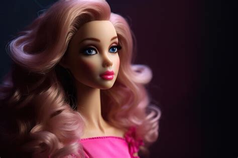 Premium Ai Image A Barbie Doll With Pink Hair And Pink Dress