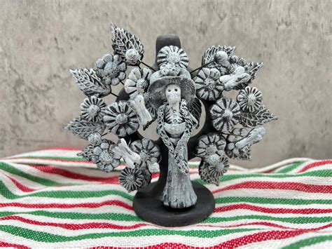 Frida Kahlo Sugar Skull Candle Holder Tree Of Life Candelabra Arbol