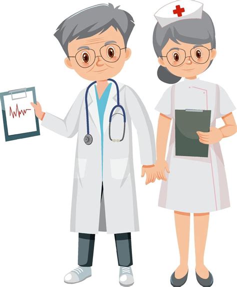 Doctor And Nurse On White Background 7190677 Vector Art At Vecteezy