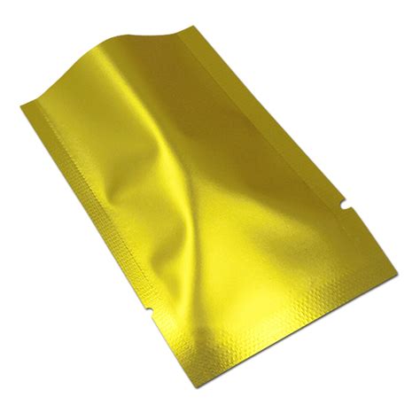 Matte Gold Aluminum Foil Vacuum Mylar Bag Open Top Heat Sealing Food