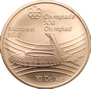 10 dollars Élisabeth II Olympiades de Montréal Le stade olympique