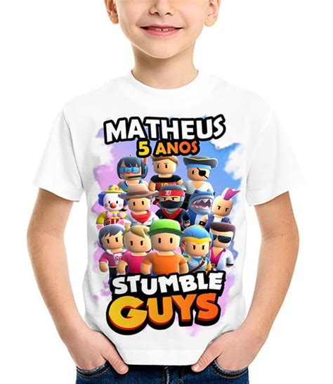 Camiseta Infantil Stumble Guys Personalizada Elo7