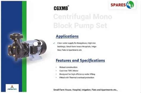 CG Centrifugal Mono Block Pump Set 2 HP Model Name Number Cgxmb At