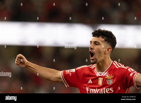 Tomas Araujo Celebrates After Scoring Goal During Liga Portugal Game