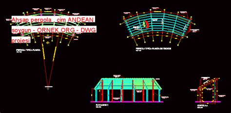 Ah Ap Pergola Im Andean Soygun Dwg Projesi Autocad Projeler