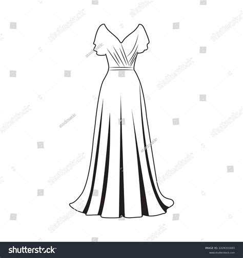 Line Icon Bridesmaid Dress Vector Illustartion Stock Vector (Royalty ...