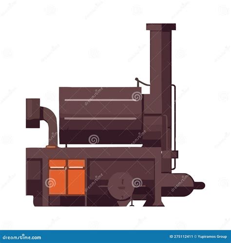 Antique Machinery Isolated on White Backdrop Stock Illustration ...