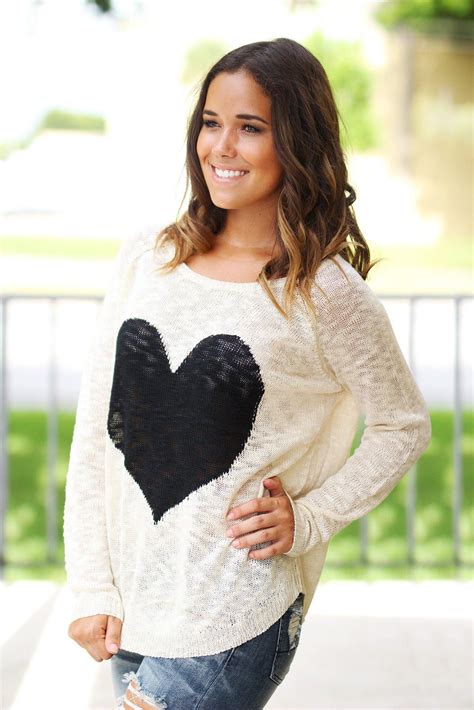 Ivory Knit Sweater With Heart Sweater With Heart Saved By The Dress