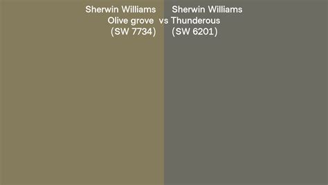 Sherwin Williams Olive Grove Vs Thunderous Side By Side Comparison