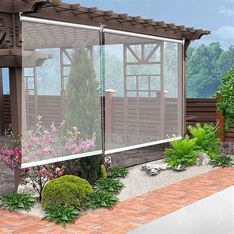 Amazon Fufu Roller Shade Blind Outdoor Pergola Blind Transparent