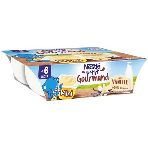 P tit gourmand vanille dès 6 mois Nestlé 6 x 60 g La Belle Vie