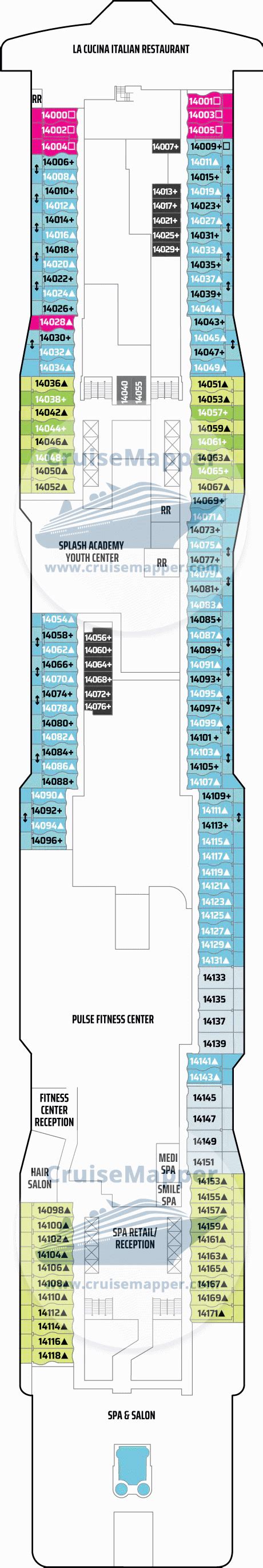 Norwegian Epic Deck 14 Plan Cruisemapper