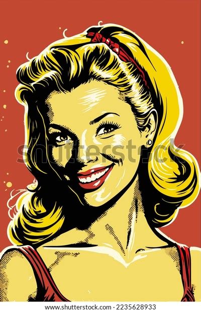 Pop Art Sexy Woman Smiling Retro Stock Vector Royalty Free 2235628933