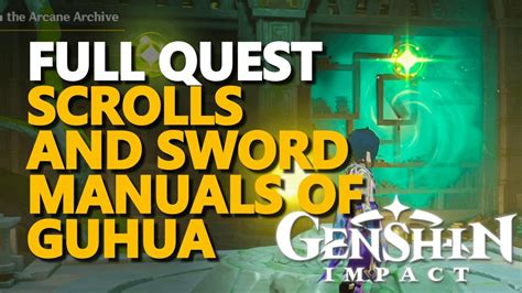 Scrolls And Sword Manuals Of Guhua Genshin Impact Full Quest Youtube