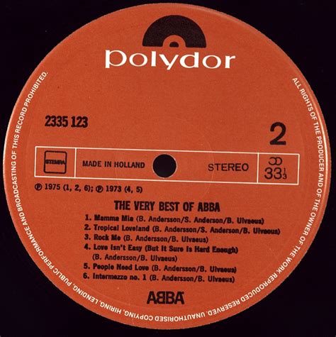 Abba Very Best Of Abba Abbas Greatest Hits 2lp Виниловая пластинка 12 4000 руб