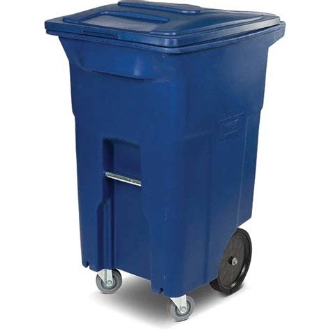 Toter Rollout Trash Can 64 Gal Rectangle Blue Msc Industrial